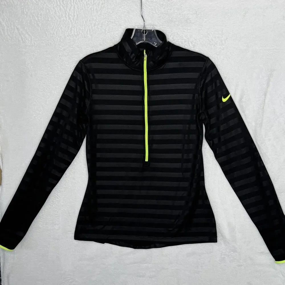 Nike Pro Hyperwarm Embossed Dri-Fit‎ Pullover Athletic 1/4 zip Top Women's M